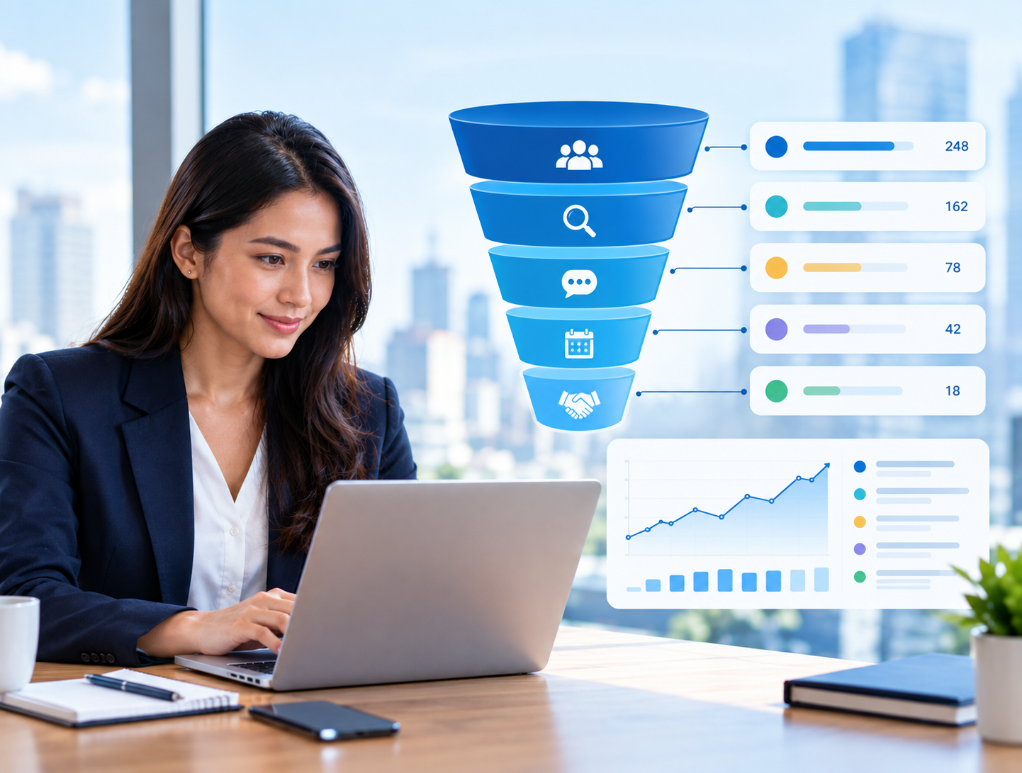 Modern Sales Funnel Office Dashboard