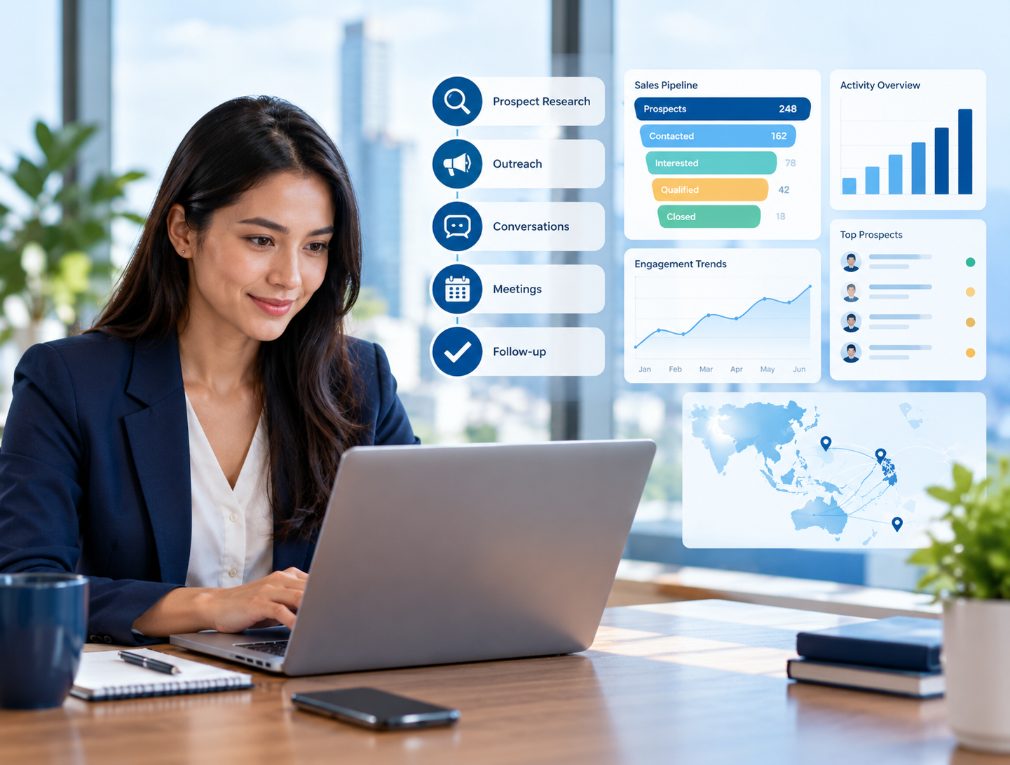 Professional CRM Workspace Dashboard